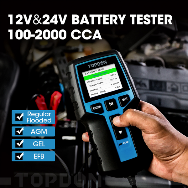 12V 24V Car Truck Battery Tester with Printer TOPDON BT200  is 2020 newest product for many cars - Image 3