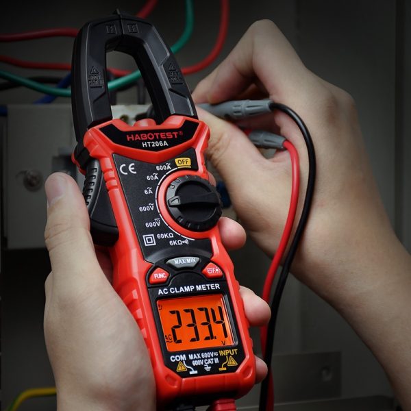 HABOTEST Luxury Version HT206D Portable NCV Digital Clamp Meter Ammeter Voltmeter Capacitance Battery Tester 6000 Counts - Image 2