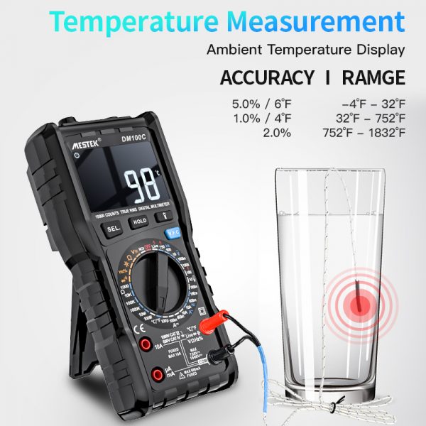 Digital Multimeter True-RMS 9999 Counts 3-Line Display Analog Tester Voltmeter Capacitor Temp Meter Ammeter Digital Multimeter - Image 3