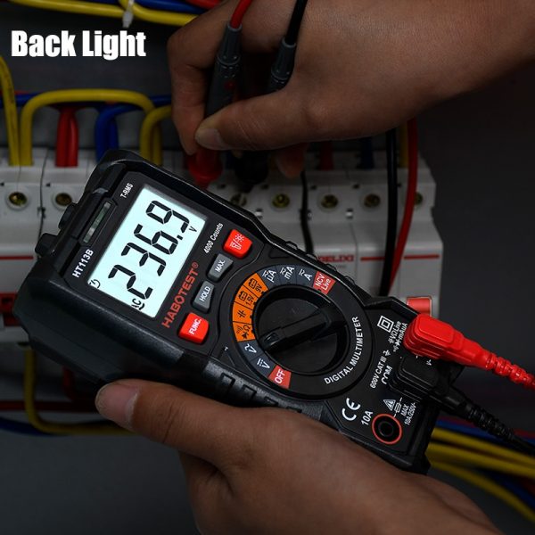 HABOTEST Digital Multimeter Automotive Multimeter Tester HT113B True RMS 600V 10A Voltage Current Test Ohm Capacitance Tester - Image 4