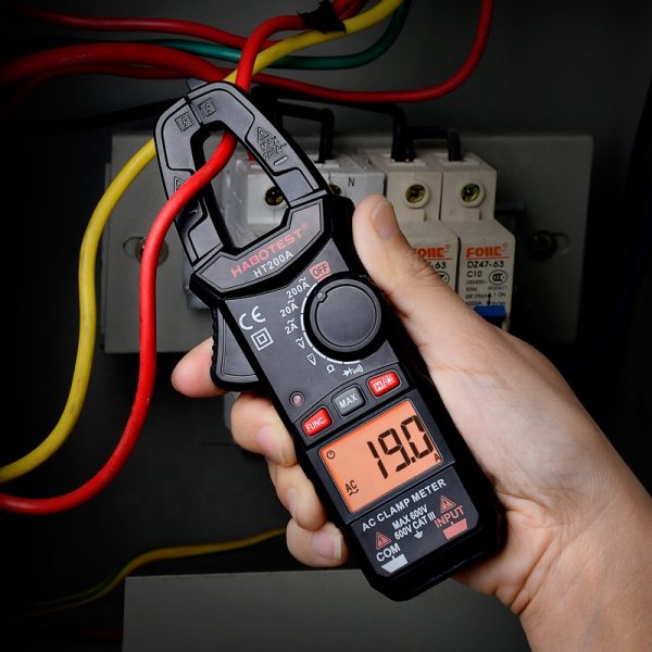 Habotest HT200B 600V 200A  2000 Counts Mini AC Clamp Meter OHMS Capacitance with Continuity Backlight - Image 4