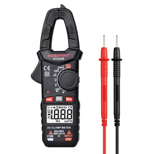 Habotest HT200B 600V 200A  2000 Counts Mini AC Clamp Meter OHMS Capacitance with Continuity Backlight - Image 6