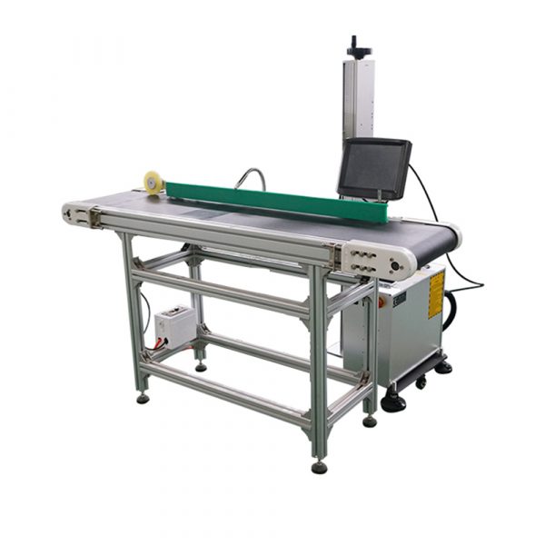 portable fiber marker laser cattle marking machine ear tag code with conveyor - Image 3