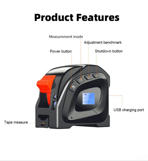 Infrared laser tape measure digital rangefinder 40M measurement king distance rangefinder LCD digital display Laser tape measure - Image 5