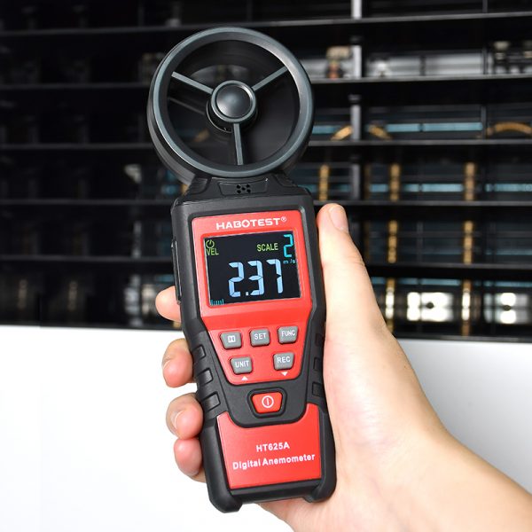 HABOTEST Anemometer Digital Wind Speed Meter HT625A Air Flow Gauge Meter Data Hold Air Volume Speed Scale MAX MIN AVG - Image 4