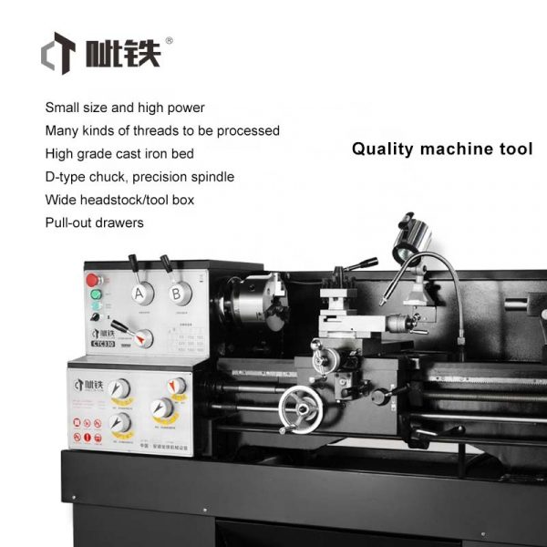 Factory direct sale huisn CTC330 Baoji cheap benchtop manual lathe  machine  with CE - Image 4