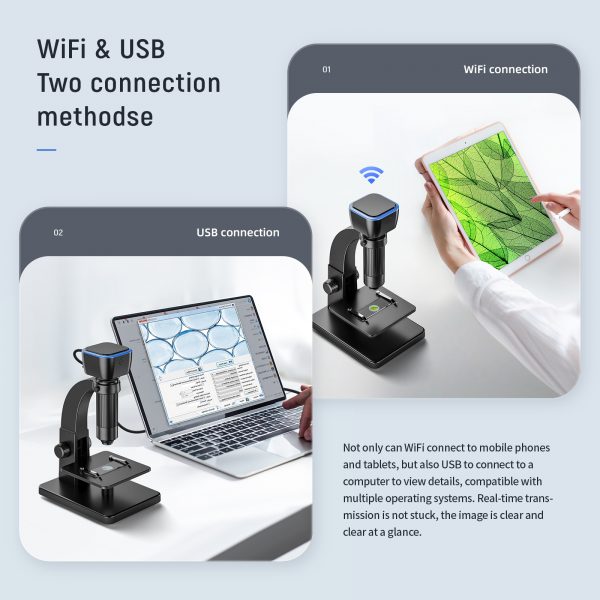 2mp 315W wifi digital microscope usb electron microscope camera connecting to mobile phones and computer - Image 3