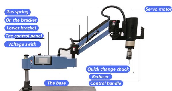 M6-M24 Touch screen vertical section arm tapping machine with CE certification - Image 3