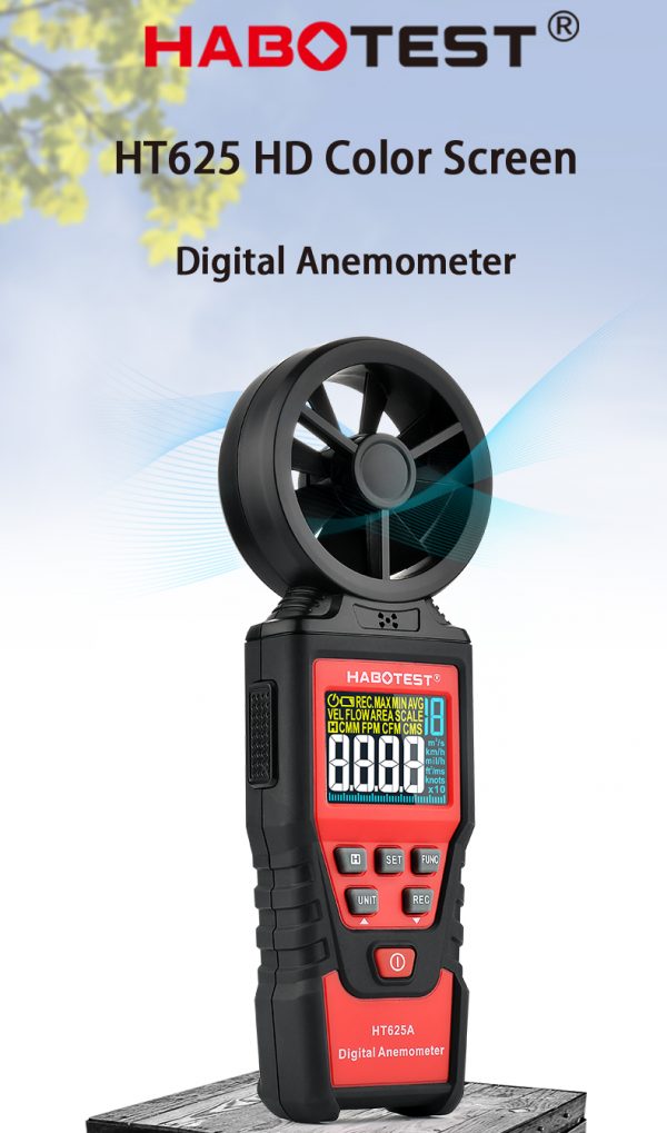 Handheld Anemometer Portable Wind Speed Meter CFM Meter Wind Gauge with LCD Backlight for Weather Data Collection Outdoor Events - Image 2