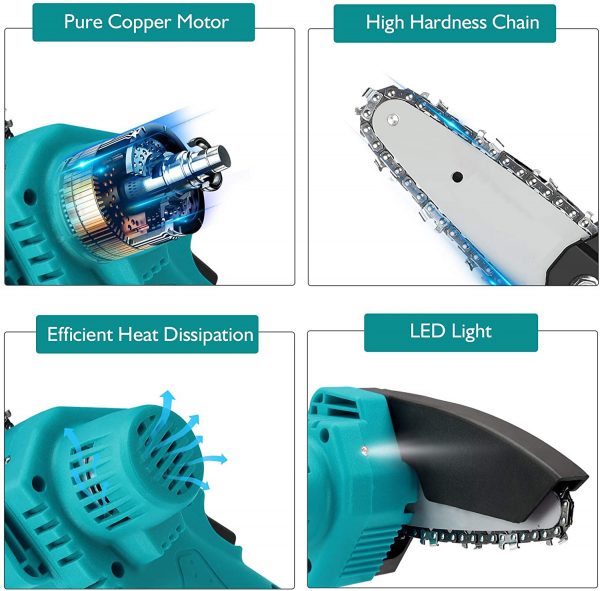 Rechargeable Mini Cordless Lithium Chainsaw Battery Powered Electric Pruning Saw Tree Branch Pruner Wood Cutting - Image 3