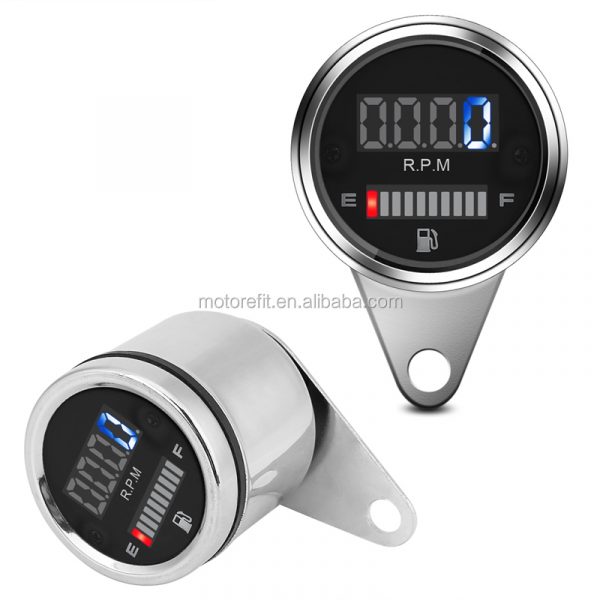 RTS 12 V motorcycle tachometer Meter LED Backlight LCD motorcycle Speedometer digital level gauge oil 12RPM - Image 3