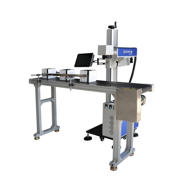 Pneumatic flying metal laser engraving aluminum marking machine fiber laser marking system with conveyor price - Image 6