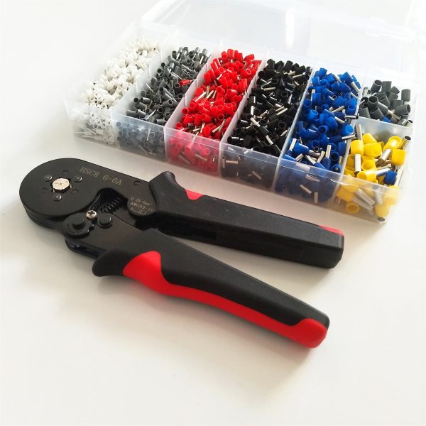 HSC8 6-6A 0.25-6mm2 AWG 23-10 Insulated Terminals Hand Crimping Pliers Tool With 1900PCS Cable Wire End Sleeves Ferrules Kit - Image 2