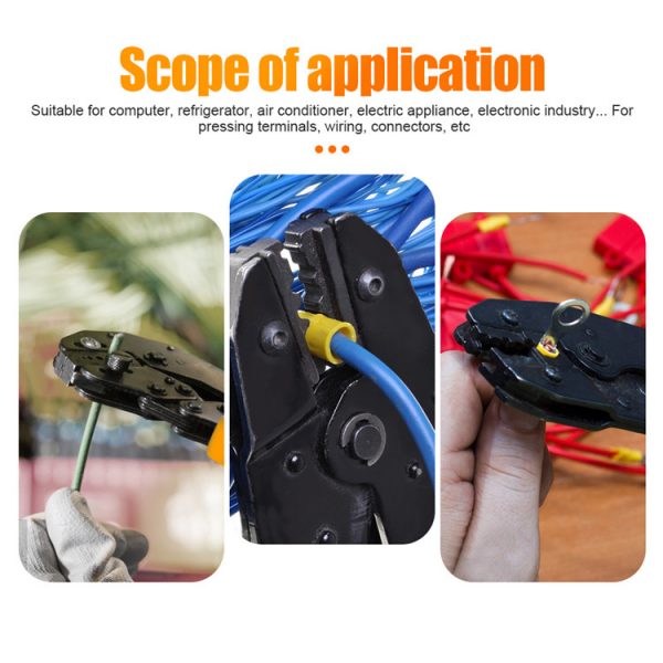 24-14AWG Multifunctional Ratchet Die Wire Crimper Plier Crimping Tool Terminal Wire Crimper - Image 4