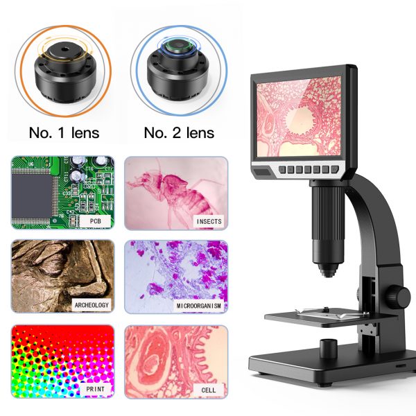 315 The new biological microscope can observe cells 7-inch large-screen digital microscope 2000x high magnification microscope - Image 2