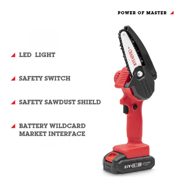 4inch mini cordless handheld electric rechargeable lithium battery chainsaw for pruning tree trimming - Image 2