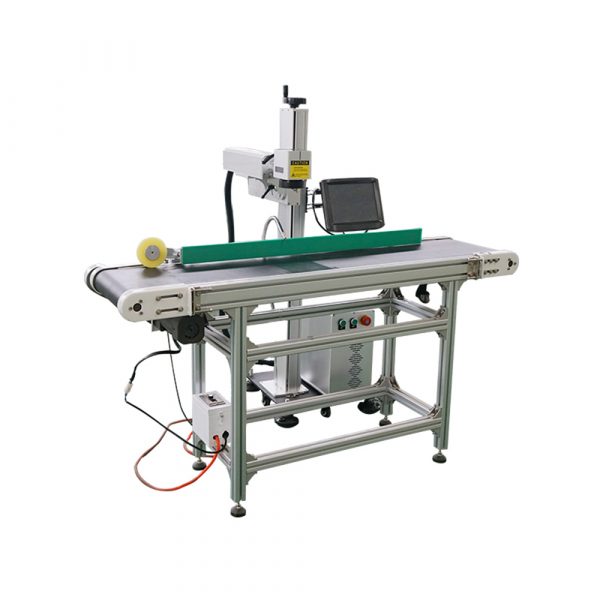 portable fiber marker laser cattle marking machine ear tag code with conveyor - Image 2