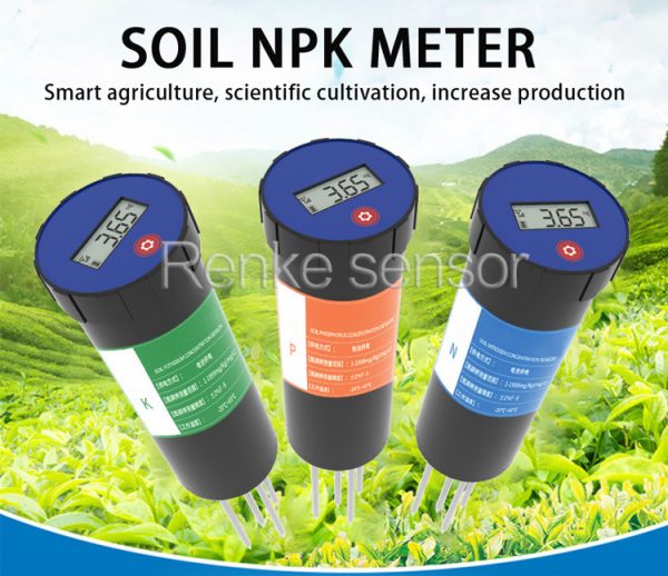 Digital Soil Nutrient Nitrogen Phosphorus Potassium Moisture Meter Tester Soil NPK Transmitter with display