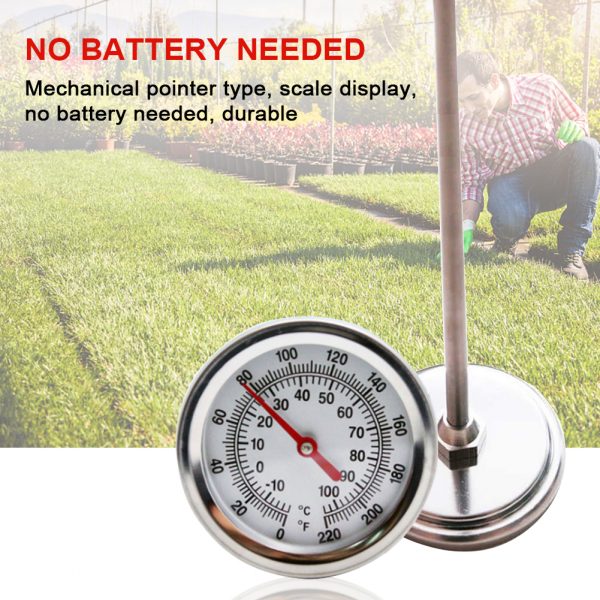 500mm Long Probe Stainless Steel Compost Soil Thermometer Instant Read  Measure No Battery for Garden Farm Test - Image 3