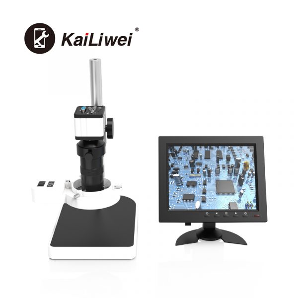 VGA-support Port Monocular Led Ring Light Industrial HD Electron Digital Video Microscope - Image 3