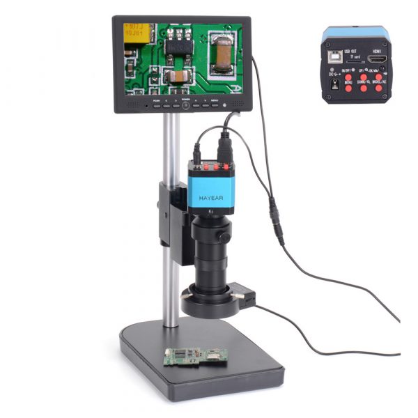 100X C-mount Lens 40 LED Light Microscope 7" LCD Screen 21MP 1080P HDMI-Compatible USB Digital Soldering Microscope Camera - Image 6
