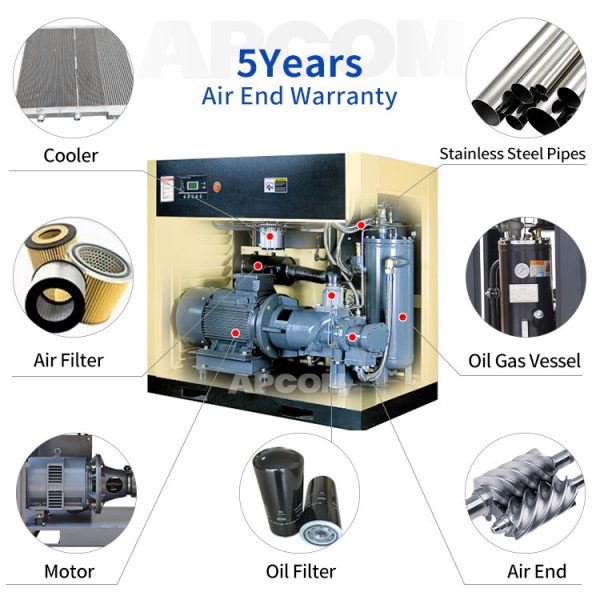 37kw 50hp 10bar aircompressor high pressure workshop electric rotary belt driven machines industrial screw type price air compre - Image 3
