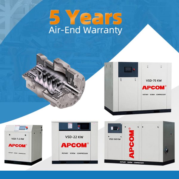 APCOM Energy-saving 20hp electric motors 15kw rotary screw compressor with frequency conversion 254cfm  air compressor - Image 2