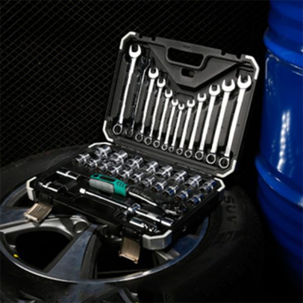 37 pcs Auto  repair tool kit 1/2" ratchet wrench socket tools set high quality crv car  repair tools kit set - Image 4
