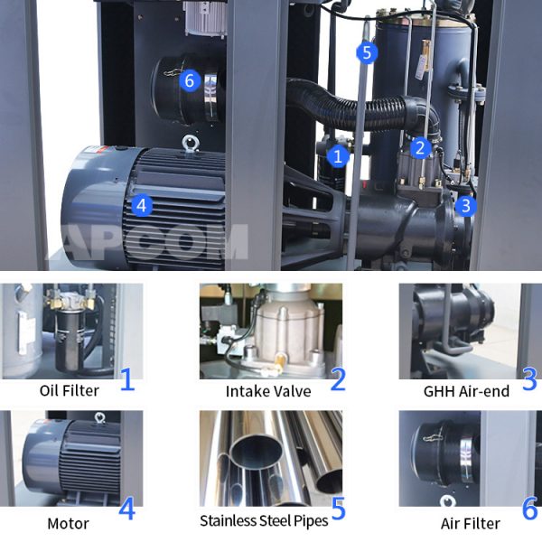 37kw 50hp 10bar aircompressor high pressure workshop electric rotary belt driven machines industrial screw type price air compre - Image 4