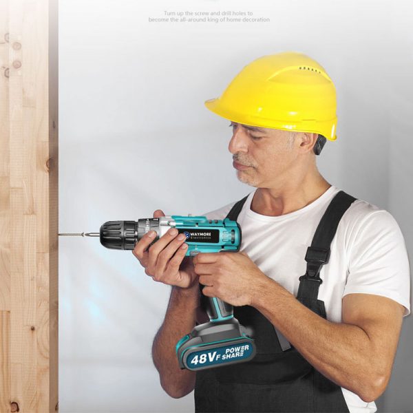 48V 55N.M high quality Impact battery Drill electric screwdriver Tools Cordless Power Hammer Drill - Image 3