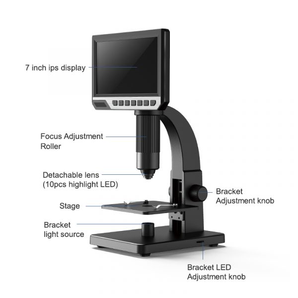 Inskam315 12MP-2000X-7inch IPS LCD digital electronic microscope usb digital microscope - Image 3