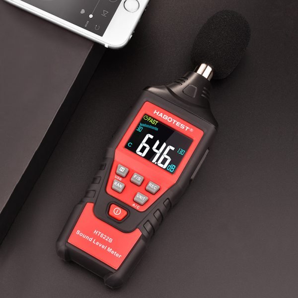 Habotest  Digital Sound Level Meter with LCD, Audio Measurement 30 dB to 130 dB with Frequency Weighting for Sound Level Testing - Image 3