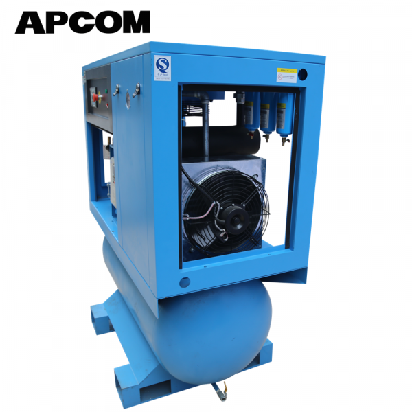 APCOM Stationary Screw Air Compressor Dryer With Gas tank 500L - Image 4