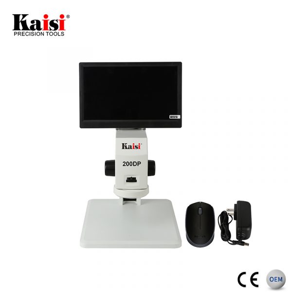Kaisi 200DP  HD video microscope 12-78X with HMDI VGA Output Digital Microscope /LCD screen - Image 2