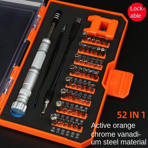 52-in-1 screwdriver set handle can be tightened, multi-function repair clock, mobile phone, computer repair and disassembly tool - Image 4
