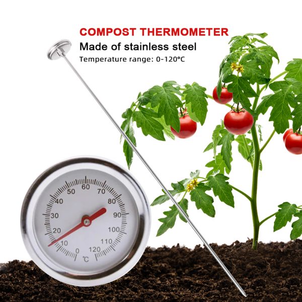 500mm Long Probe Stainless Steel Compost Soil Thermometer Instant Read  Measure No Battery for Garden Farm Test - Image 2