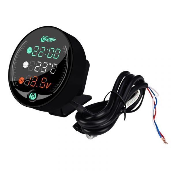 Hot Sale Waterproof LED Night Vision Motorcycle Meter with USB Charger Voltmeter Digital Voltage Temperature Gauge Time - Image 3