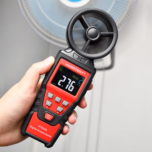 Habotest HT625B Digital Anemometer Handheld  Anemometer HVAC Wind Speed Meter with Backlight Max/Min/Avg Functions - Image 3