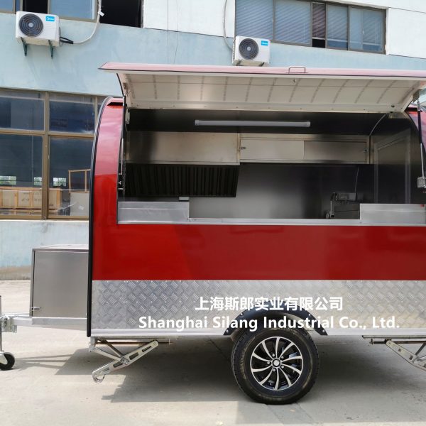 Australia standard customizable ice cream pizza coffee hot dog food carts/ 280*200*230cm red smart kitchen kiosk food trailer