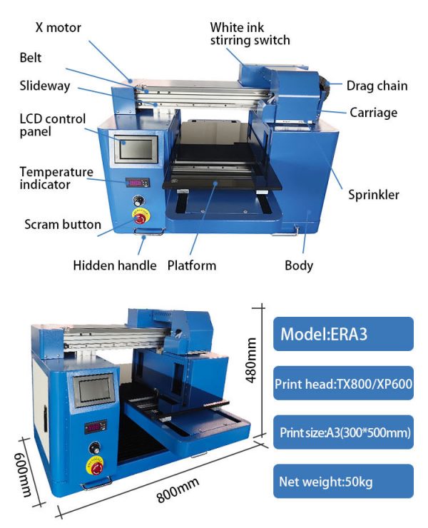 Easy Operation ! A3 size 1440dpi calendar printing machine with CMYK and White printing - Image 4
