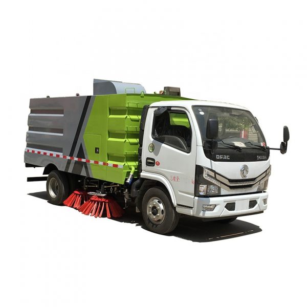 DFAC 4X2 Road sweeping Truck with 4m3 garbage hopper and 1.2m3 water tanker used in city alley clean process - Image 6