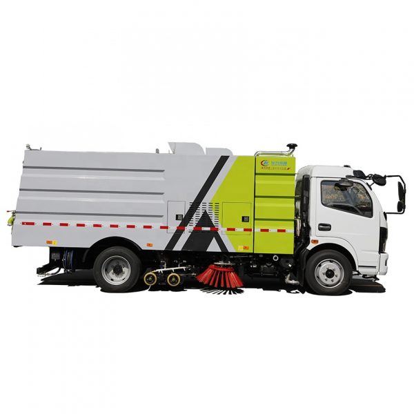 DFAC Highway Cleaning Sweeping Truck with 5m3 garbage hopper and 5,000 liters water tanker are made of stainless steel - Image 2