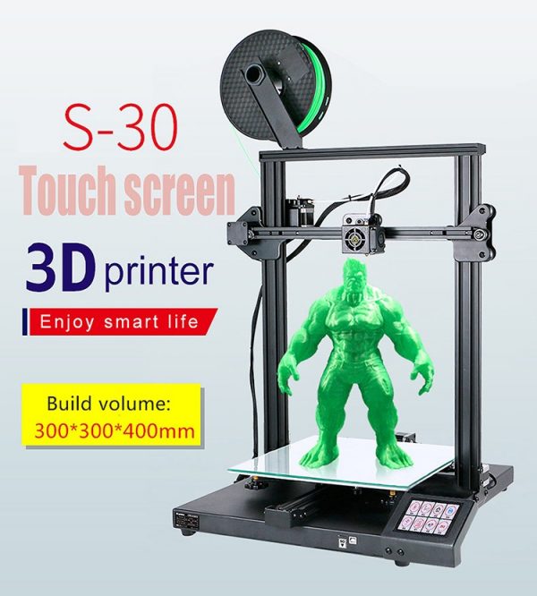 3D printer machine Touch screen FDM 3D printer Intelligent Desktop DIY Printing Machine S-30 Printing Size 300*300*400 mm