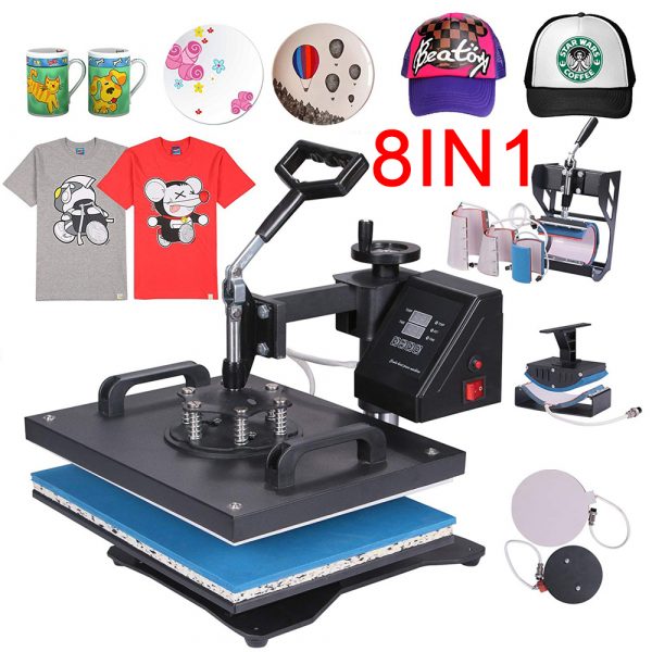 8 In 1 Combo Heat Press Machine Cup Mug T-Shirt Large Size Printing Machine Sublimation Heat Transfer Machine - Image 3