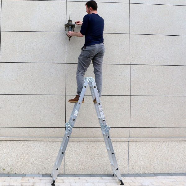 Modern Design Aluminium Multi Function Ladder Movable Convenient to store For Home And Industrial Purpose Capacity 150kg/330lb E - Image 4