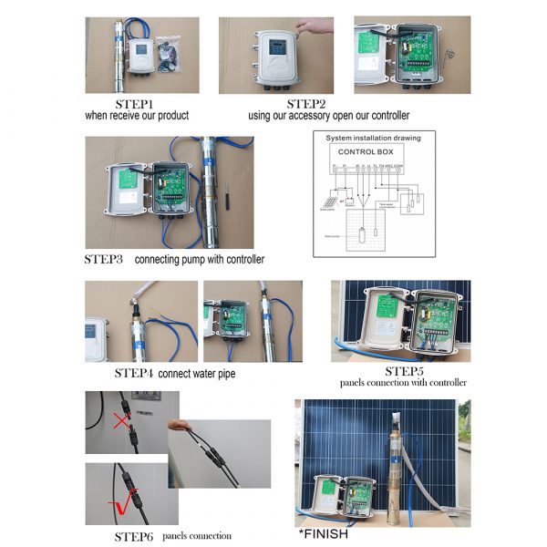 AC/DC 2hp bomba sumergible solar submissible 4INCH solar water pump complete - Image 4