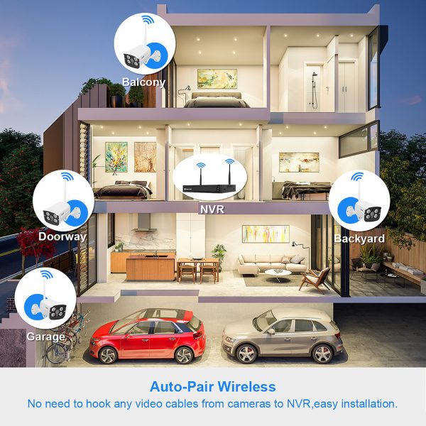 Amazon hot selling Home Security System Surveillance CCTV Camera Set 1080P 4ch Wifi NVR Kit - Image 4