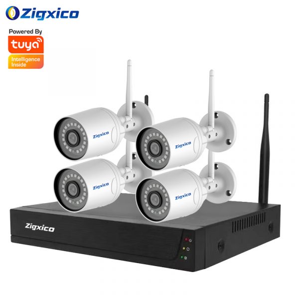 Tuya 1 Way audio wireless bullet ip66 4 camera nvr kit security surveillance 4 channel cctv camera set - Image 5