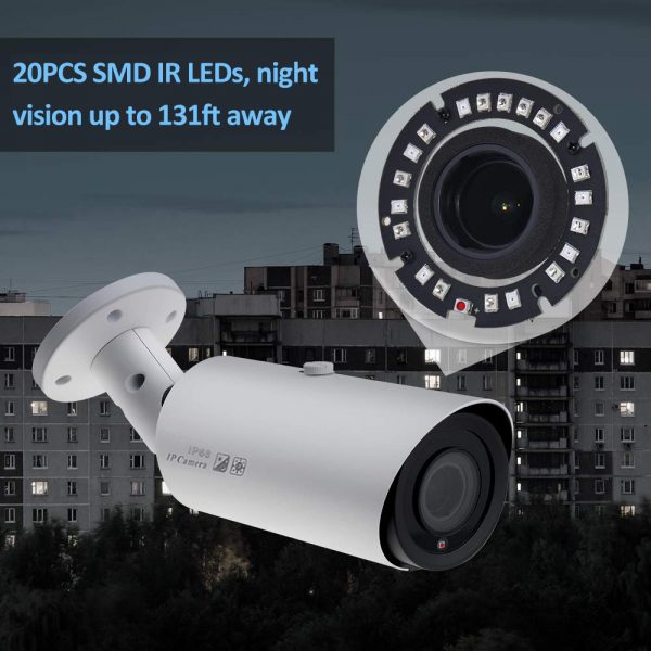 Anpviz 5MP 4X Optical Zoom Bullet POE IP Camera IP66 up to 30M IR Security CCTV camera Built in Microphone supprot SD Card Slot - Image 3