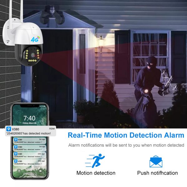 1080P WiFi Surveillance Outdoor PTZ Camera V380 Pro 4G Security Cctv Camera System - Image 3